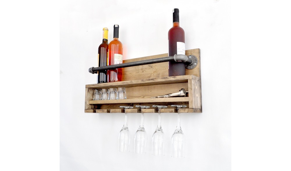 Raft pentru tevi, Boruraf216, NucNegru, 60 x 28 x 11 cm