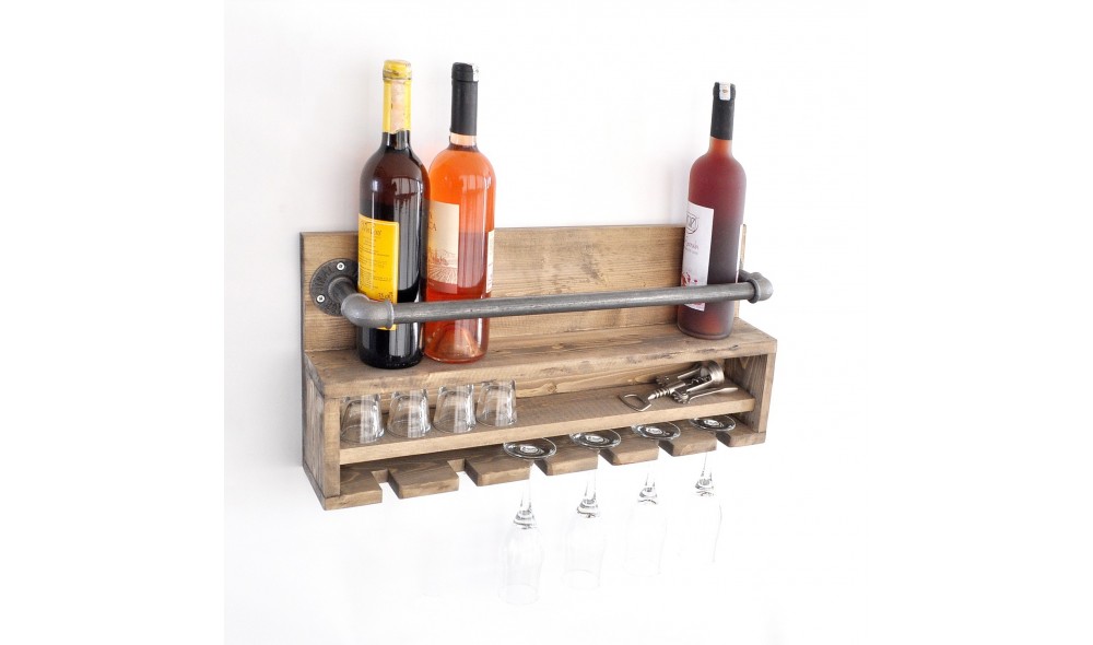 Raft pentru tevi, Boruraf216, NucNegru, 60 x 28 x 11 cm