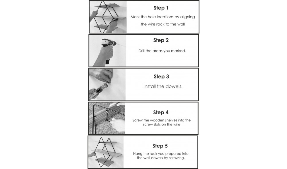 Raft decorativ de perete din lemn WR007 60 x 60 x 14 cm