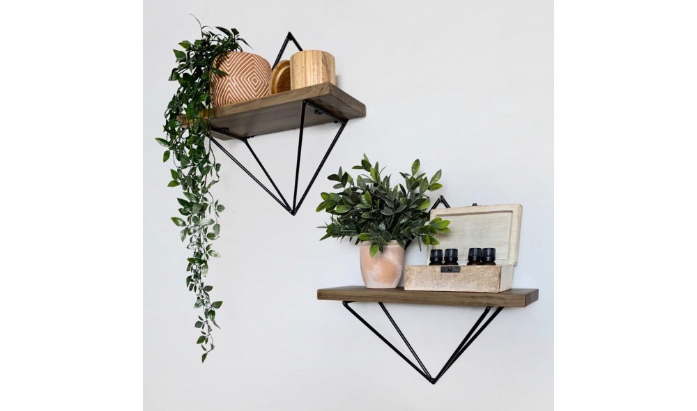 Raft decorativ de perete din lemn WR046 30 x 14 x 20 cm