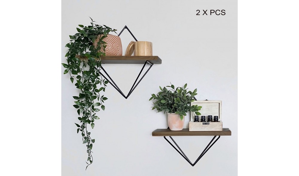 Raft decorativ de perete din lemn WR046 30 x 14 x 20 cm