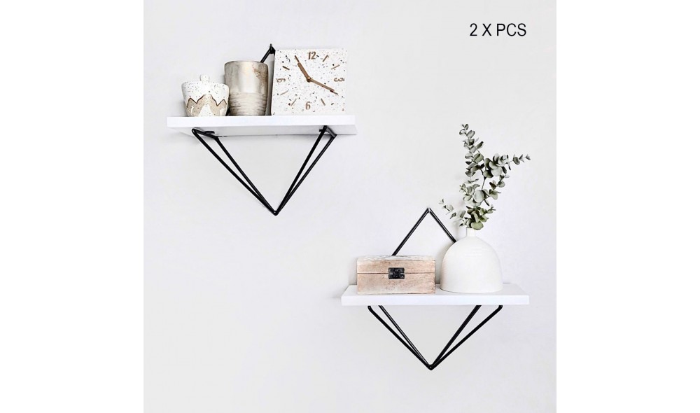 Raft de perete, Wr047, AlbNegru, 22 x 30 x 14 cm