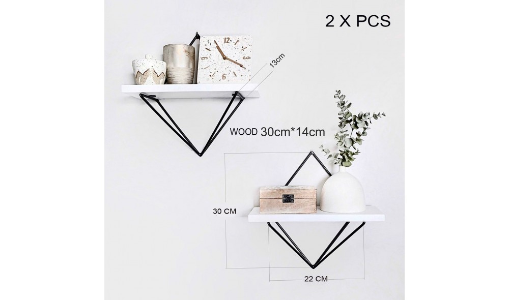 Raft de perete, Wr047, AlbNegru, 22 x 30 x 14 cm