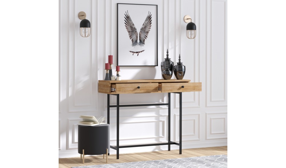 Consola, Esta, StejarNegru, 100 x 86 x 35 cm