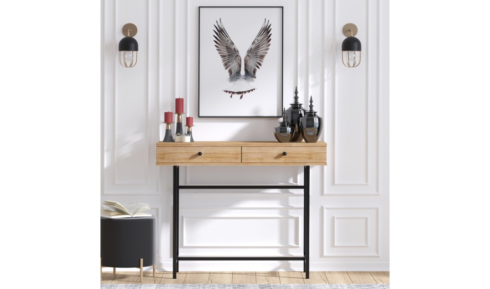 Consola, Esta, StejarNegru, 100 x 86 x 35 cm