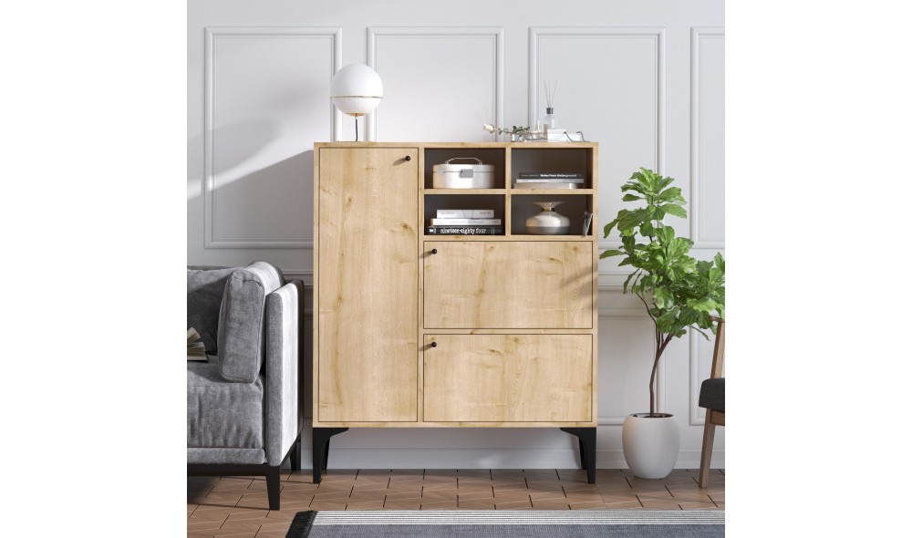 Consola, Ewa, Stejar safir, 100 x 125 x 35 cm