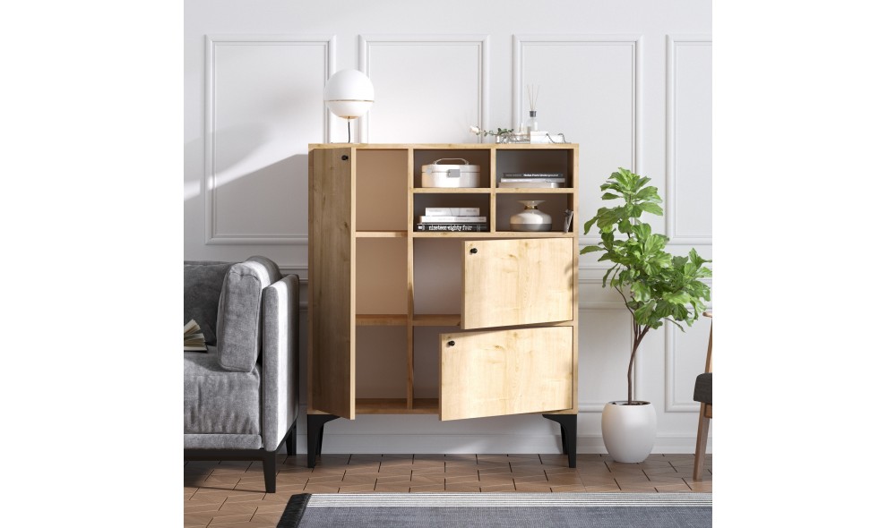 Consola, Ewa, Stejar safir, 100 x 125 x 35 cm