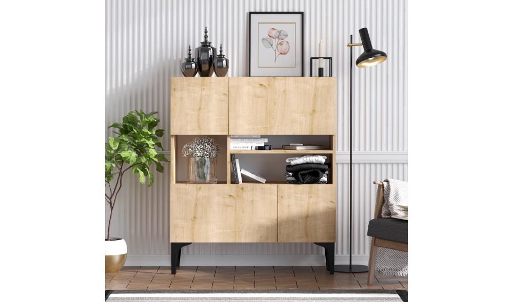 Consola, Krista, Stejar safir, 100 x 35 x 125 cm