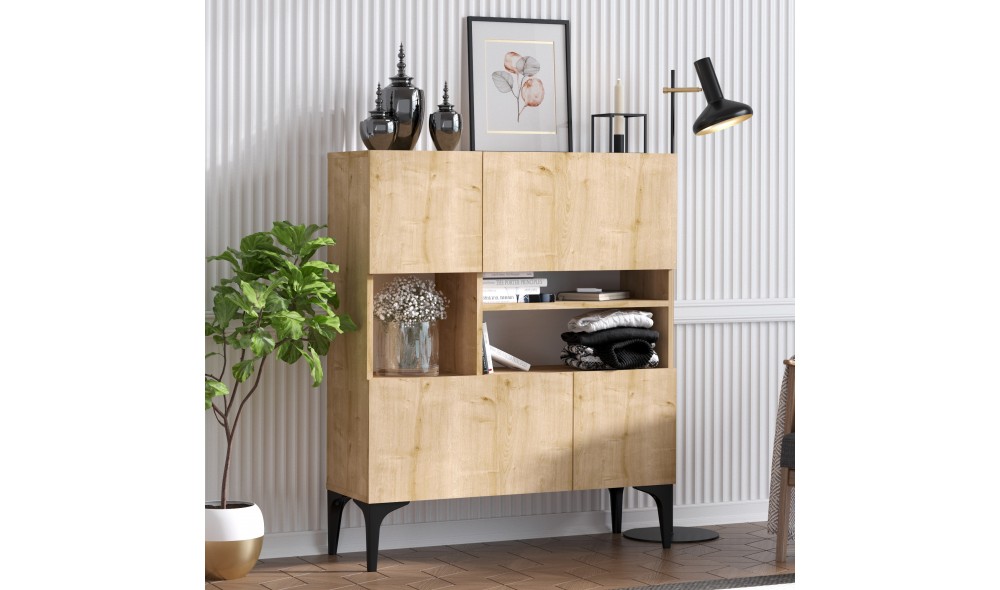 Consola, Krista, Stejar safir, 100 x 35 x 125 cm