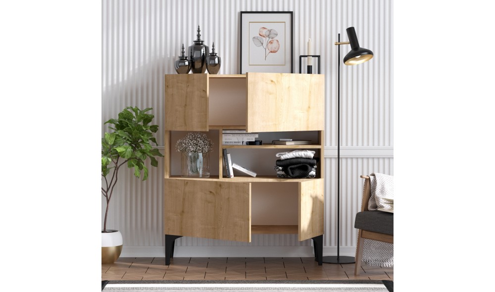 Consola, Krista, Stejar safir, 100 x 35 x 125 cm