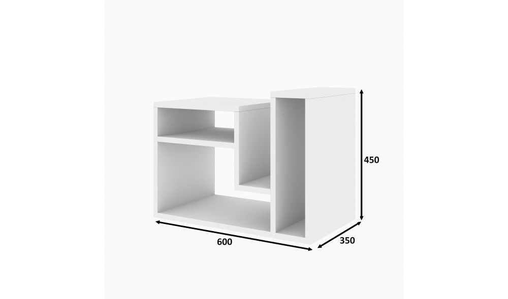 Tabel lateral Abies - Alb 60 x 45 x 35 cm