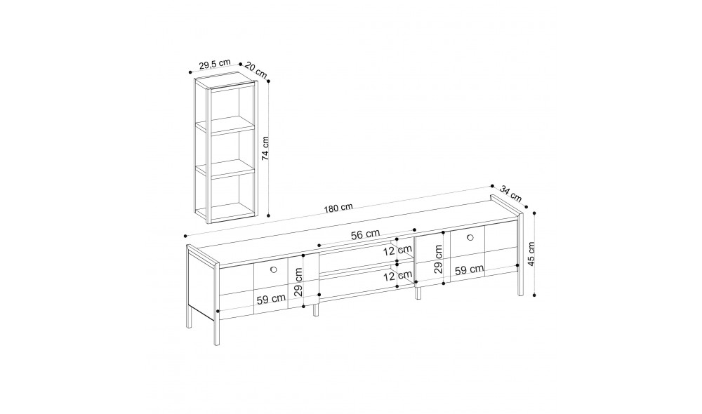 Unitate TV Paola 180 x 45 x 34 cm