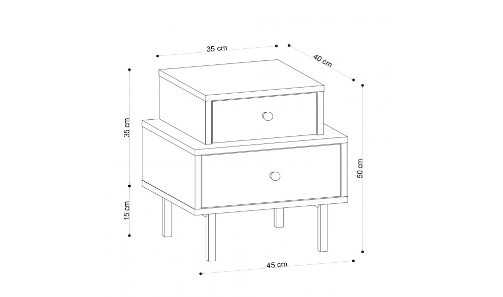 Noptiera Nadia 45 x 50 x 40 cm