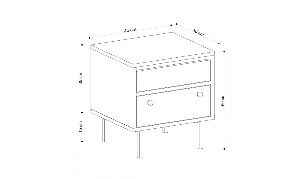 Noptiera Pedro 45 x 50 x 40 cm