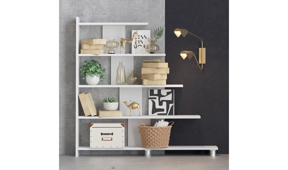 Raft pentru carti, Reward, Alb, 122 x 120 x 20 cm