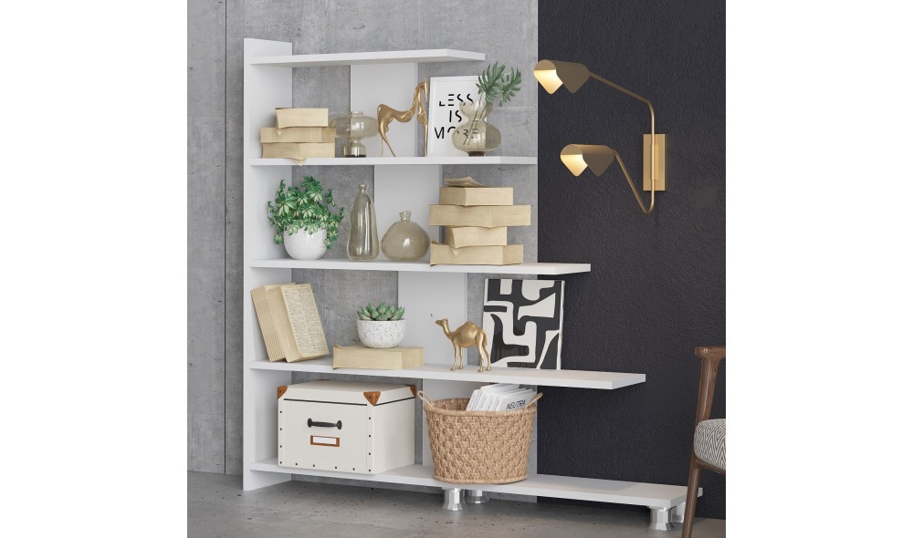 Raft pentru carti, Reward, Alb, 122 x 120 x 20 cm