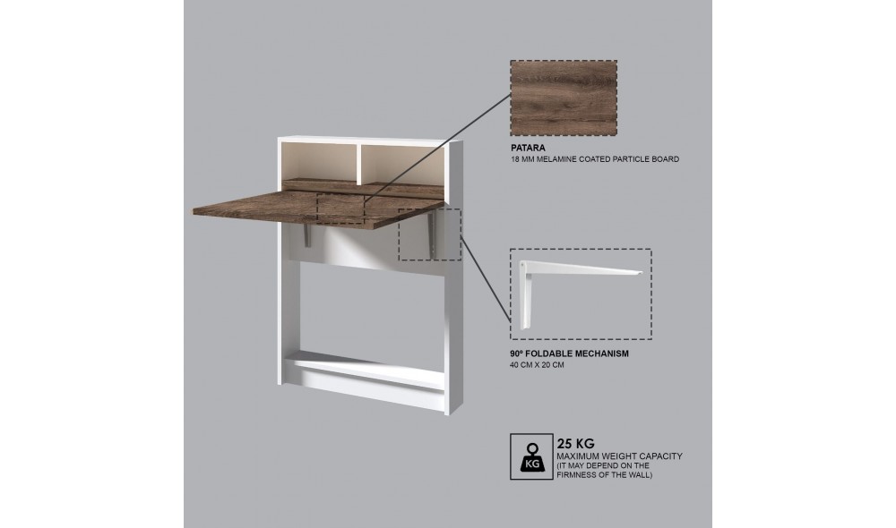 Masa plianta, Bracked, Patara, 70 x 96 x 15 cm