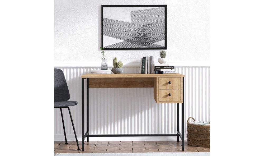 Birou de studiu, Morris, StejarNegru, 100 x 60 x 74 cm