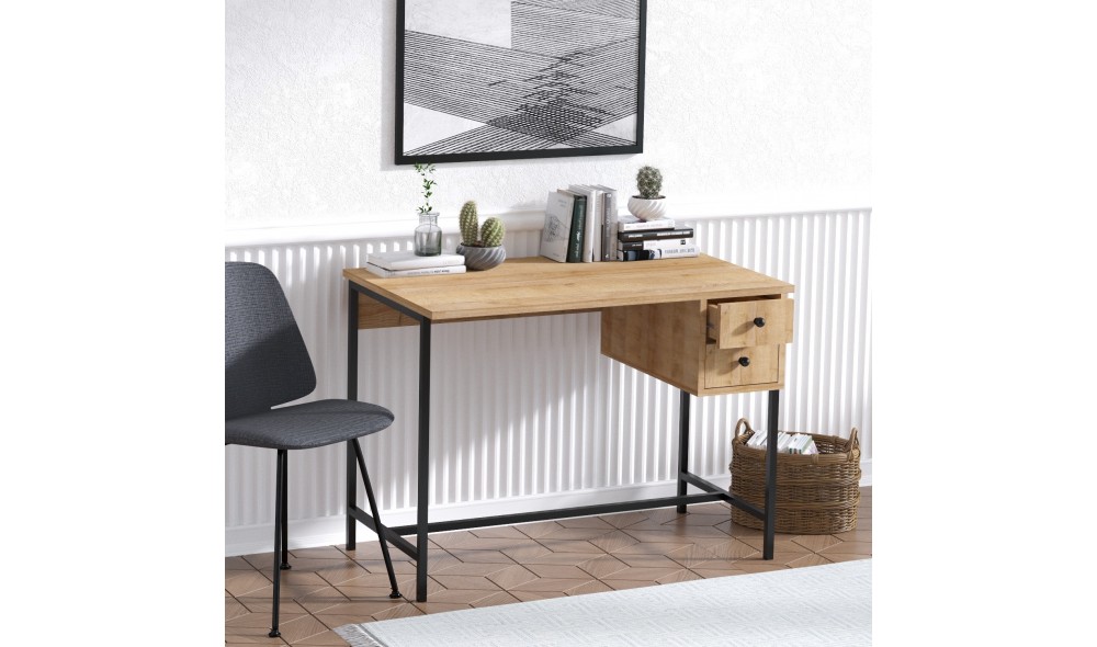 Birou de studiu, Morris, StejarNegru, 100 x 60 x 74 cm