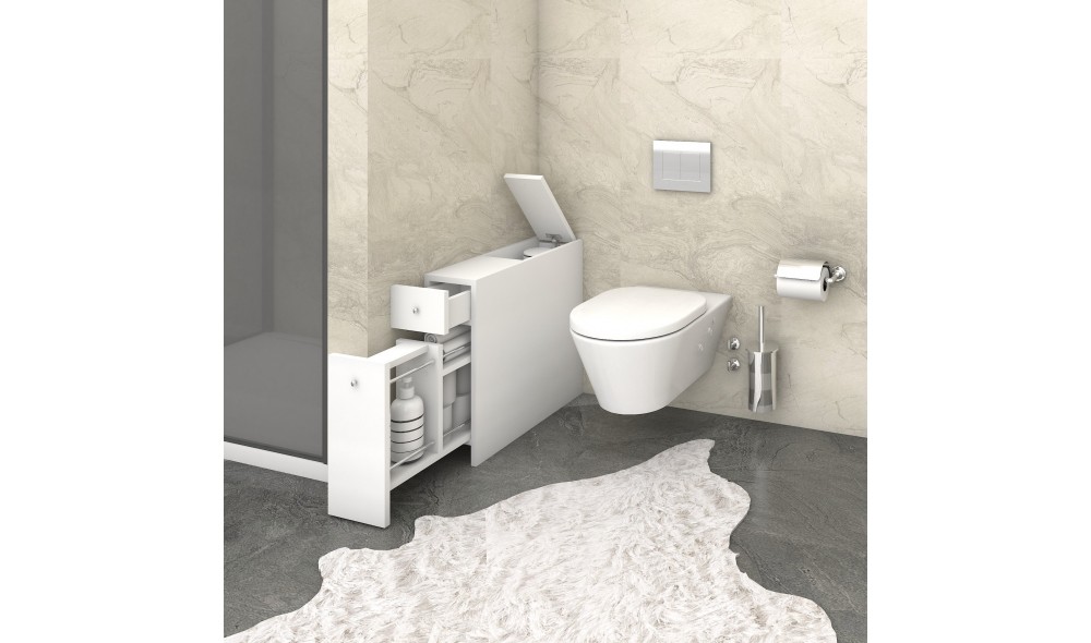 Dulap de baie, Smart, Alb, 20 x 55 x 60 cm