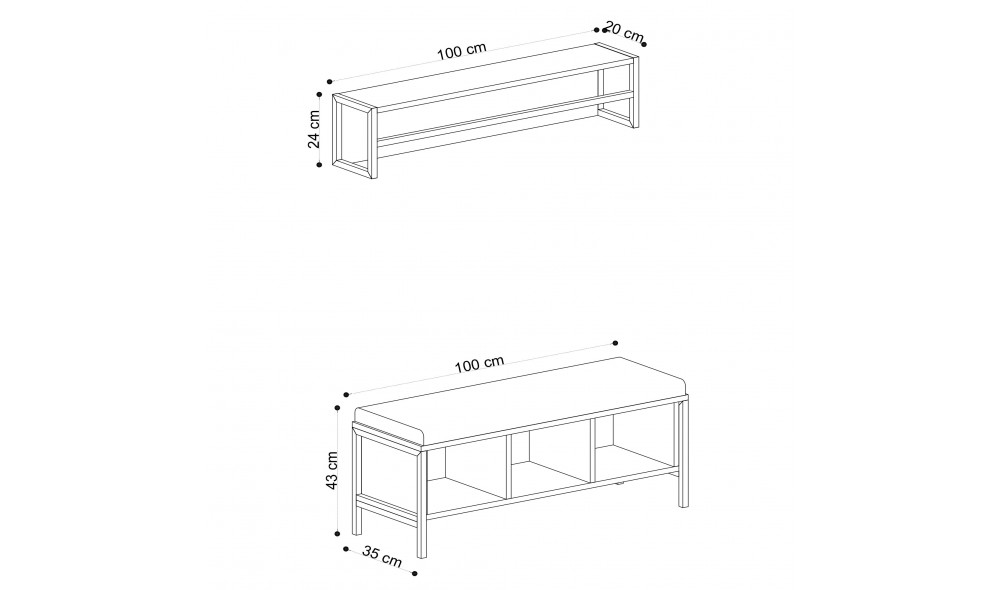 Sala Stand Shana 100 x 43 x 35 cm