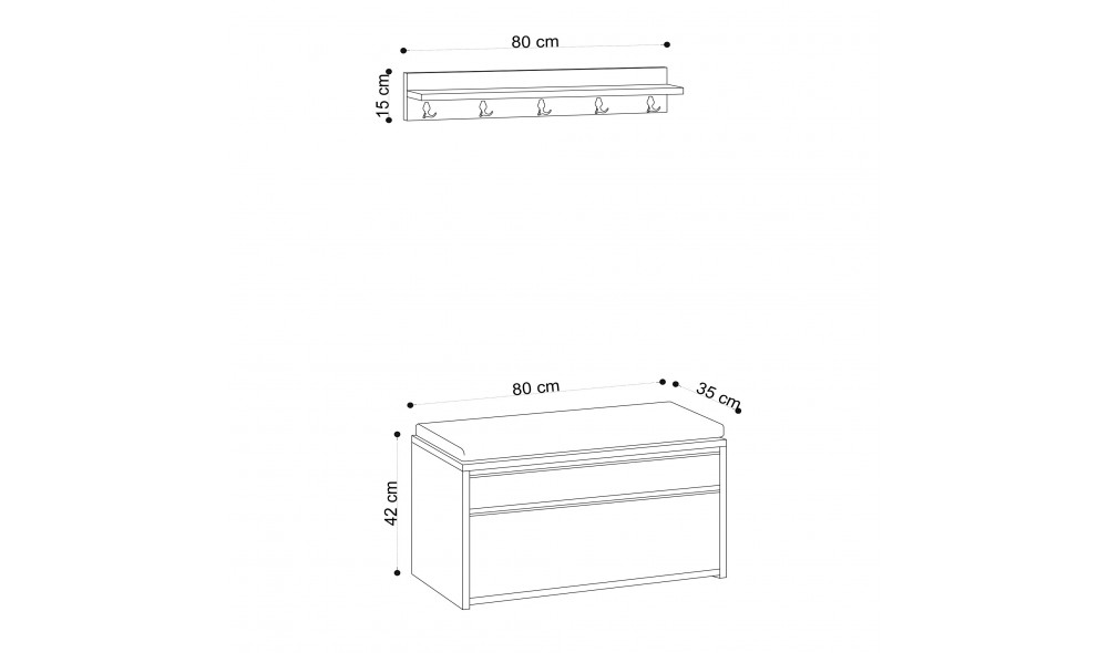 Sala Stand Boby 80 x 42 x 35 cm