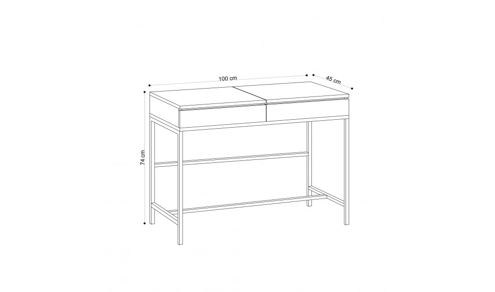 Masa de machiaj Linda 100 x 45 x 75 cm
