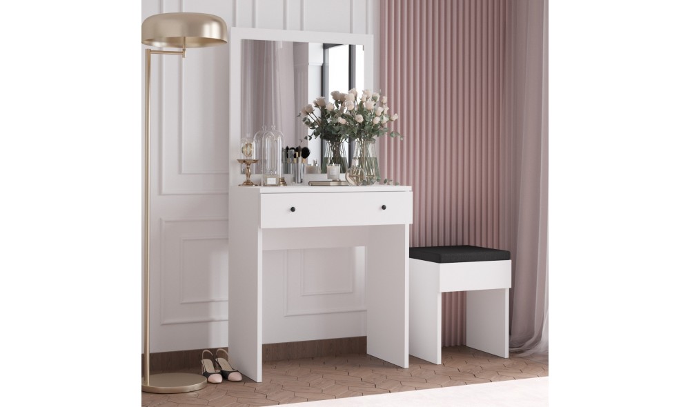 Masa de machiaj, Felix, Alb, 65 x 139 x 35 cm
