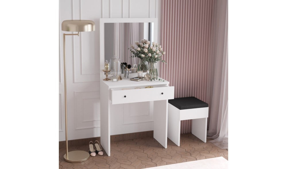 Masa de machiaj, Felix, Alb, 65 x 139 x 35 cm