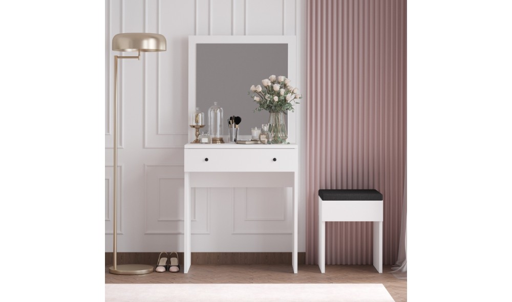 Masa de machiaj, Felix, Alb, 65 x 139 x 35 cm