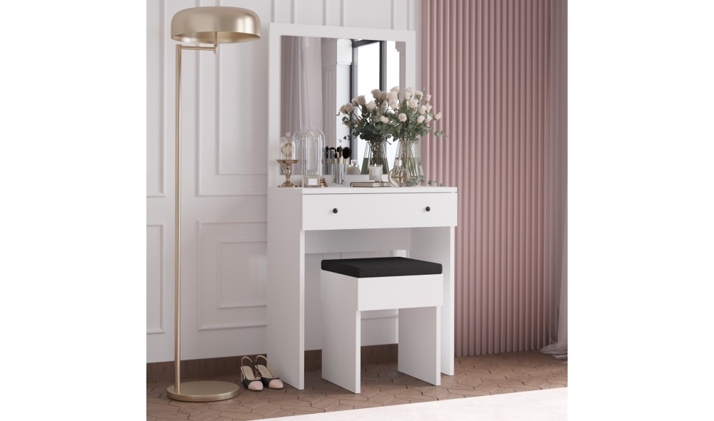 Masa de machiaj, Felix, Alb, 65 x 139 x 35 cm