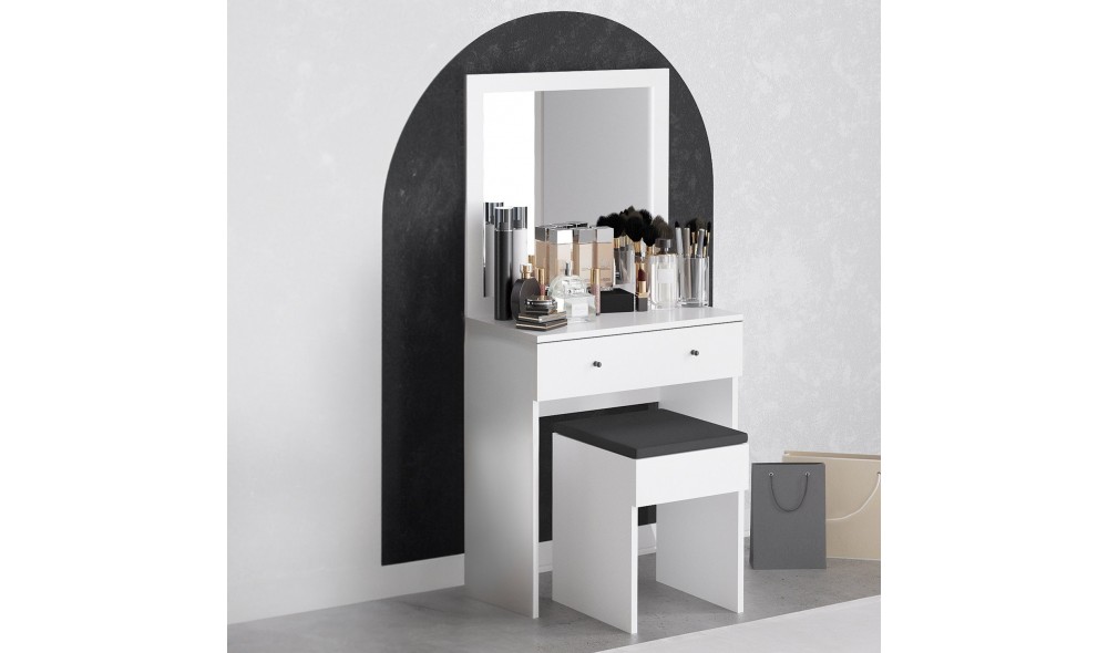 Masa de machiaj, Felix, Alb, 65 x 139 x 35 cm