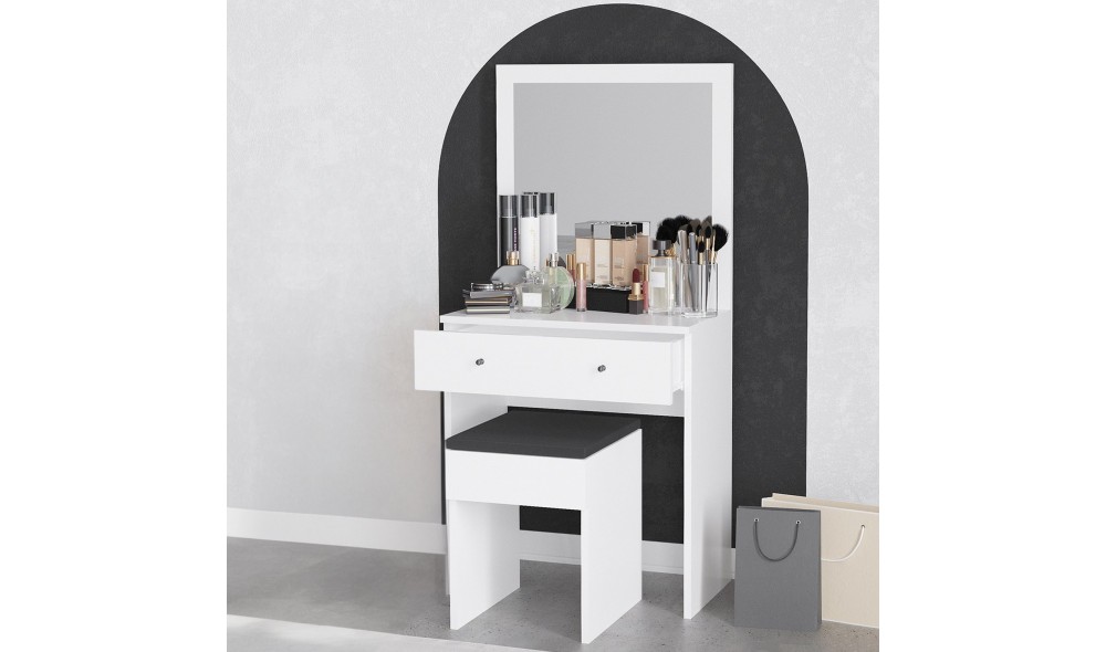 Masa de machiaj, Felix, Alb, 65 x 139 x 35 cm