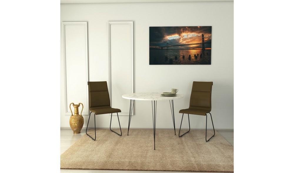 Masa, Sandalf, NegruAlb, 90 x 75 x 90 cm