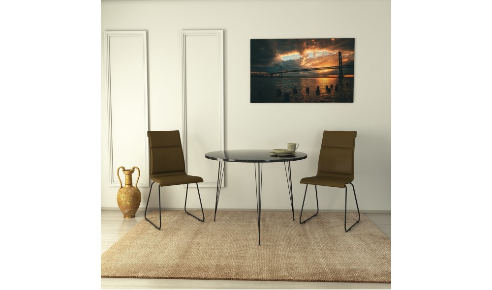 Masa, Sandalf, NegruAlb, 90 x 75 x 90 cm