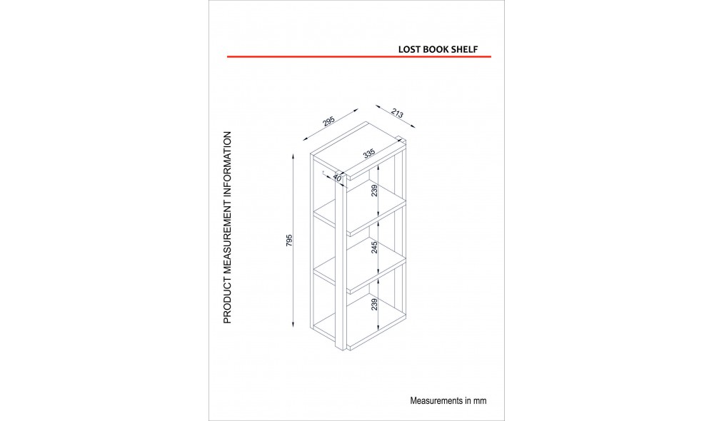Raft de perete Pierdut - Nuc 33 x 79 x 21 cm