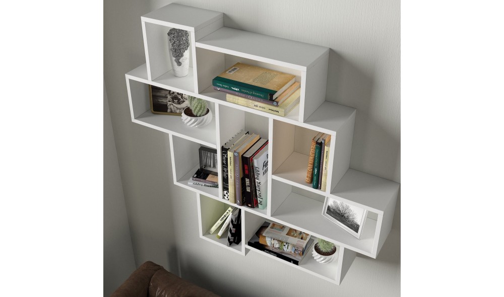 Raft de perete, Parola, Alb, 116 x 104 x 15 cm