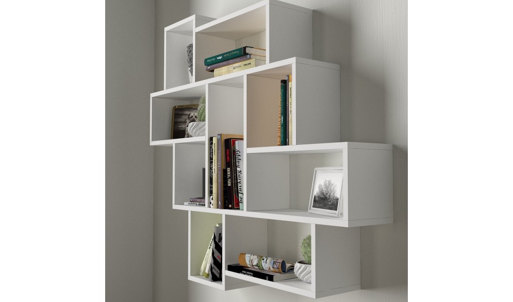 Raft de perete, Parola, Alb, 116 x 104 x 15 cm