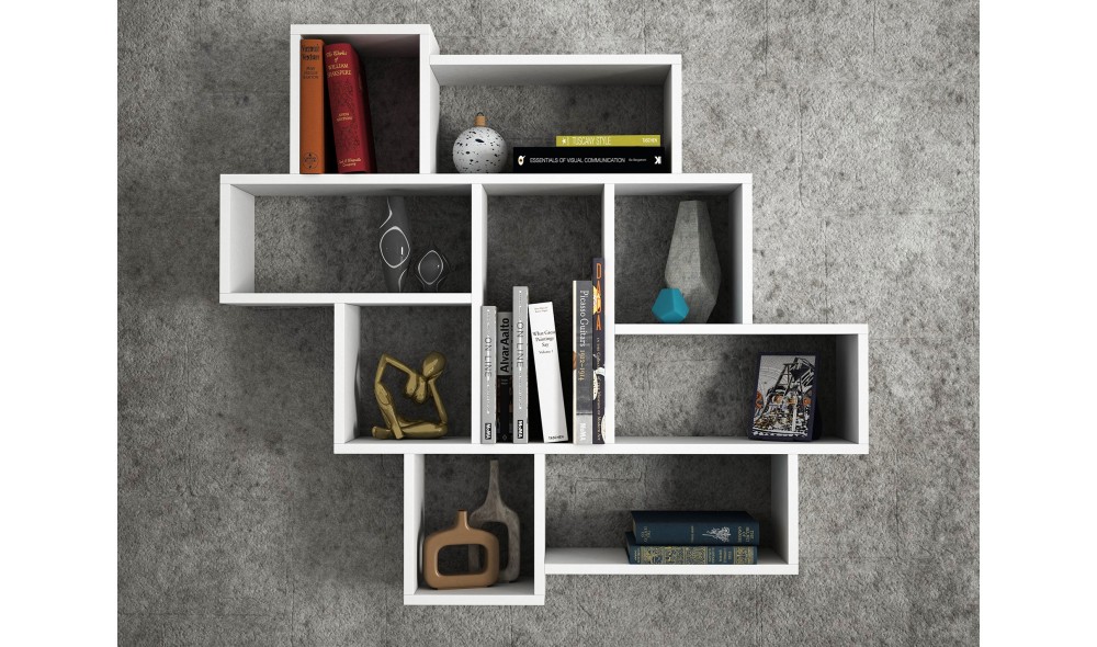 Raft de perete, Parola, Alb, 116 x 104 x 15 cm