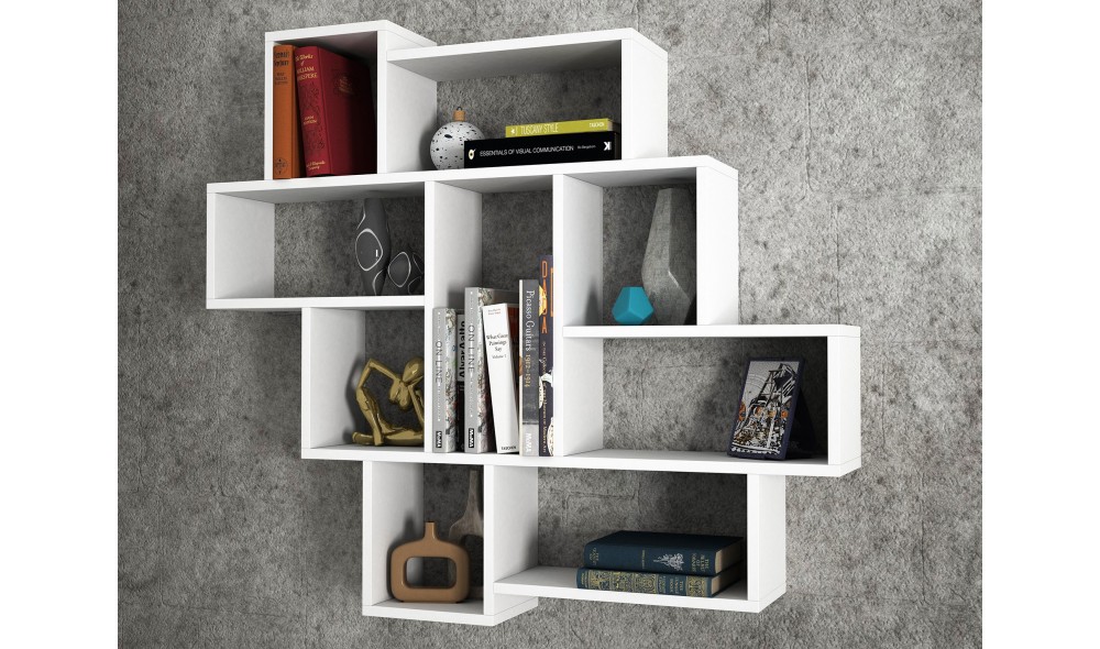 Raft de perete, Parola, Alb, 116 x 104 x 15 cm