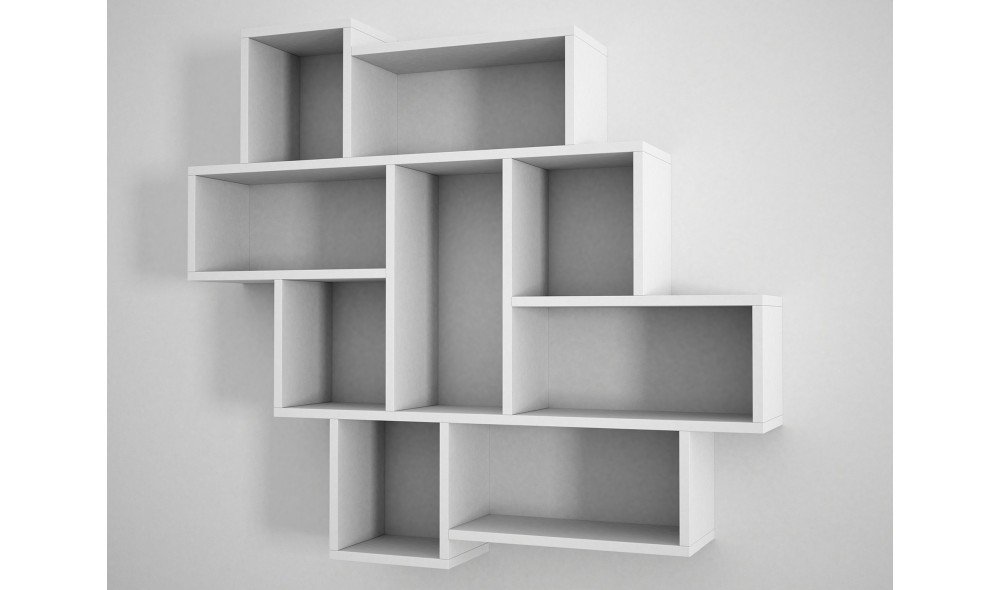 Raft de perete, Parola, Alb, 116 x 104 x 15 cm