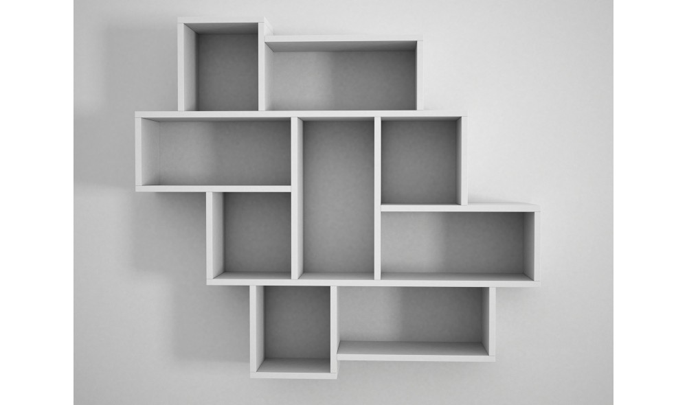 Raft de perete, Parola, Alb, 116 x 104 x 15 cm