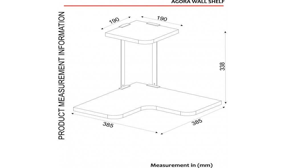 Raft de perete Agora 38 x 33 x 38 cm
