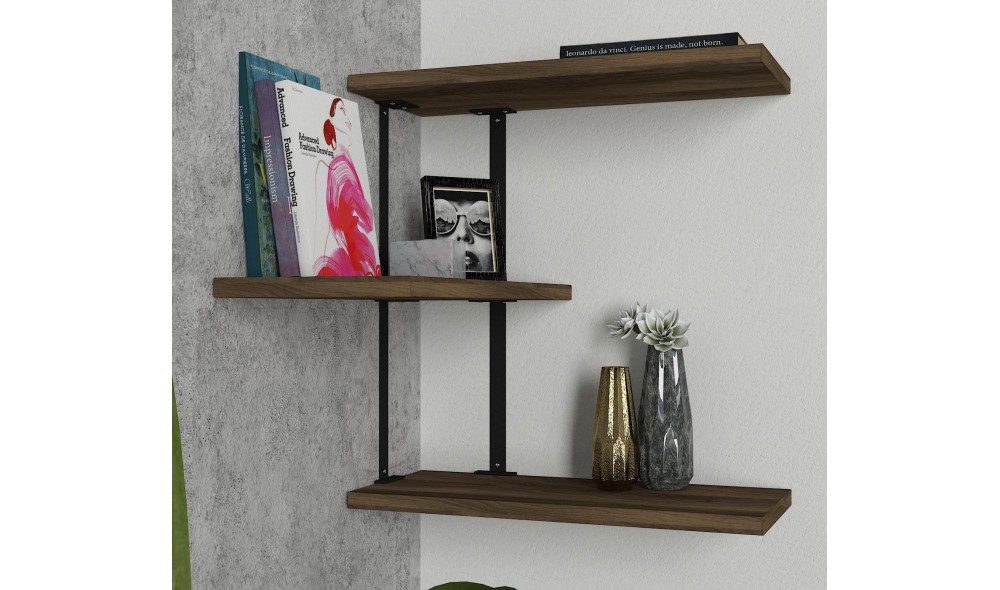 Raft de perete, Frisbi, NucNegru, 45 x 47 x 20 cm