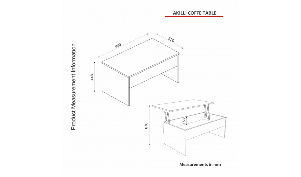 Masuta de cafea, Akilli, Travertin, 90 x 52 x 45 cm