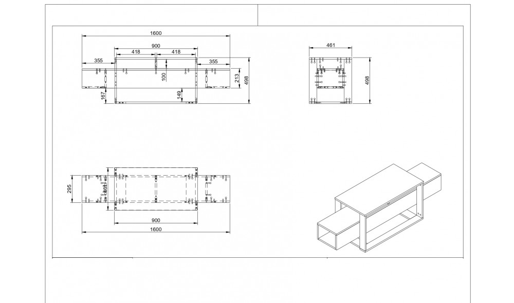 Suport TV Bianco 160 x 49 x 46 cm