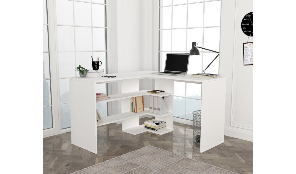 Birou de studiu Stylo - Alb 120 x 73 x 120 cm
