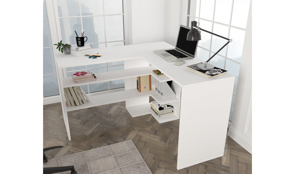 Birou de studiu Stylo - Alb 120 x 73 x 120 cm