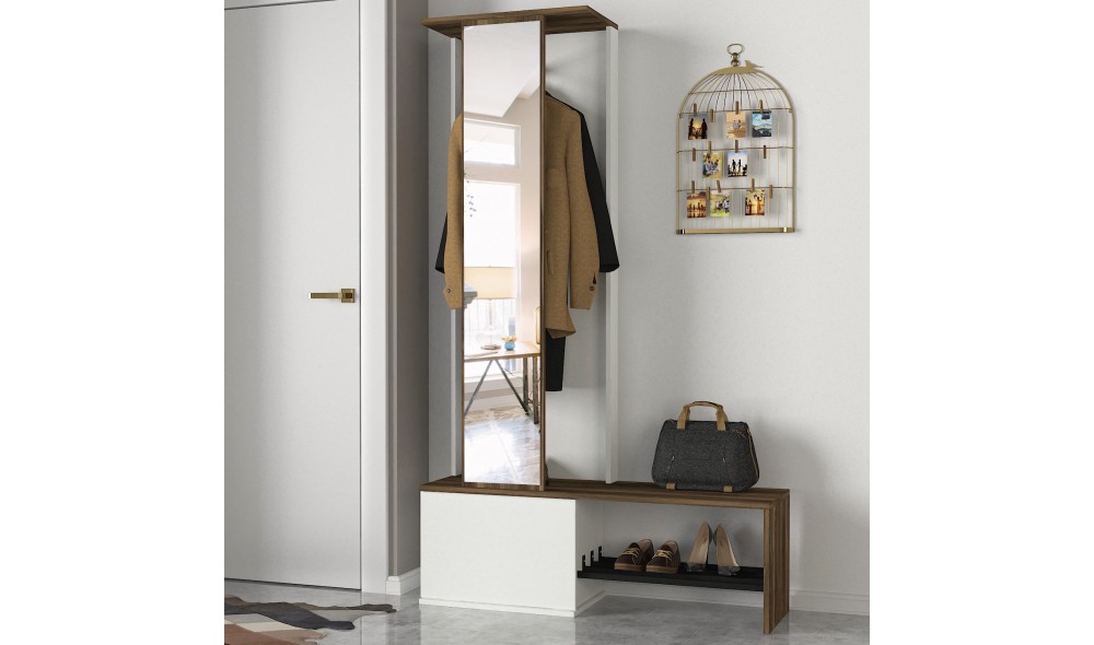 Sala Stand Ponte - Alb, Nuc 120 x 199 x 33 cm