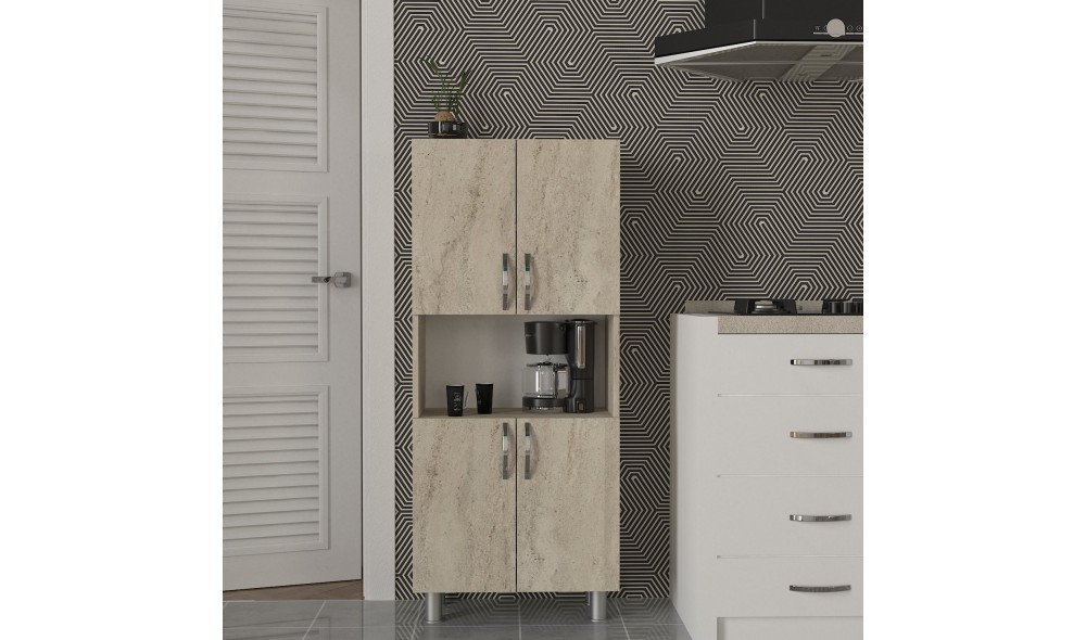 Dulap de baie, William, Travertin, 60 x 140 x 30 cm